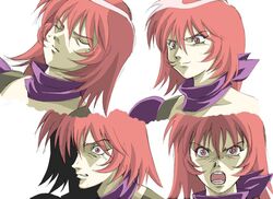  angry closed_eyes concept_art dark_valis female kirishima_reiko lossy-lossless mugen_senshi_valis red_eyes red_hair scarf short_hair shoulder_pads smile 