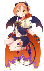  blush female female green_eyes halloween horns hoshizora_rin love_live!_school_idol_project orange_hair pachi pachi_(sukepachi) short_hair smile wings 