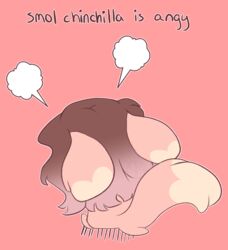  angry anthro biped brown_hair chibi chinchilla chinchillid cinnamon_(sinamuna) ears_down female fur hair hi_res mammal nude pink_background pink_body pink_fur pink_hair pivoted_ears rear_view rodent simple_background sinamuna sitting solo 