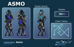  14:9 2022 4_eyes absurd_res anarchist anthro armor asmo atomic_cat black_body black_fur black_hair black_sclera blade blue_body blue_eyes blue_fur blue_hair blue_theme bovid breasts caprine claws clothing crop_top cybernetic_leg cybernetic_limb cybernetics cyborg english_text exposed_muscle female fur glowing glowing_eyes goat hair hazard_symbol hi_res highlights_(coloring) hooves inner_ear_fluff lgbt_pride machine mammal mask model_sheet multi_eye power_armor pride_color_bodypaint pride_colors radiation_symbol radioactive robotic_arm shirt solo symbol synthetic synthetic_muscles tentacle text topwear trans_(lore) trans_woman_(lore) transgender_pride_colors tuft 