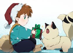  animal_humanoid asian_mythology blush canid canid_humanoid canine canine_humanoid christmas clothing demon duo east_asian_mythology feet felid feral fox_humanoid gift hat headgear headwear hi_res holidays humanoid humanoid_pointy_ears inuyasha japanese_mythology kirara_(inuyasha) lolicon male mammal mammal_humanoid multi_tail mythology nekomata open_mouth paws shippou_(inuyasha) sitting sparkles tail thebrushking yokai young young_feral young_humanoid 