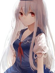  aa386993338 backlighting bad_id bad_pixiv_id expressionless female hair_between_eyes hat highres kamishirasawa_keine long_hair looking_away puffy_short_sleeves puffy_sleeves red_eyes short_sleeves sideways_glance solo touhou white_hair 