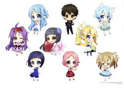  animal_ears asuna_(sword_art_online) chibi dress kirito konno_yuuki leafa lisbeth nekomimi pointy_ears sachi_(sword_art_online) silica sinon sword_art_online wings yui_(sword_art_online) 