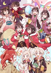  +_+ 2boys 3girls :3 :d animal_ears anna_(fire_emblem) backpack bag basket bell belt black_hair box cat_ears christmas closed_eyes commentary cosplay dinikee easter easter_egg egg english_commentary fake_animal_ears fingerless_gloves fire_emblem fire_emblem_awakening fire_emblem_fates fire_emblem_heroes fur_trim gift gift_box gloves hairband halloween halloween_costume henry_(fire_emblem) henry_(fire_emblem)_(cosplay) henry_(halloween)_(fire_emblem) highres hood hood_down imagining japanese_clothes mittens morgan_(female)_(fire_emblem) morgan_(fire_emblem) morgan_(male)_(fire_emblem) multiple_boys multiple_girls open_mouth purple_eyes rabbit_ears red_hair red_mittens robe robin_(female)_(fire_emblem) robin_(fire_emblem) robin_(fire_emblem)_(cosplay) robin_(male)_(fire_emblem) robin_(male)_(winter)_(fire_emblem) sack sakura_(fire_emblem) sakura_(fire_emblem)_(cosplay) sakura_(halloween)_(fire_emblem) santa_costume short_hair sleeveless smile twintails white_gloves white_hair 