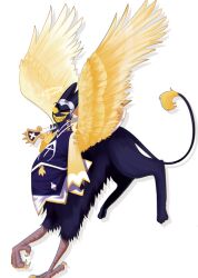  absurd_res adam_(hazbin_hotel) angel angel_humanoid avian avian_taur clothed clothing feathered_wings feathers ginrin_goshiki gryphon gryphon_taur hazbin_hotel hi_res humanoid male mythological_avian mythological_creature mythology simple_background solo tail taur white_background wings 