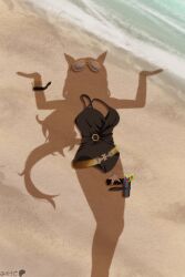  absurdres animal_ears beach black_one-piece_swimsuit casual_one-piece_swimsuit commentary dressed_shadow_(meme) duplicate english_commentary female gold_ship_(run!_ruin!_launcher!)_(umamusume) gold_ship_(umamusume) highres horse_ears horse_girl horse_tail implied_nudity long_hair meme one-piece_swimsuit oxicmar pov_shadow purple-tinted_eyewear radar_alert_(umamusume)_(meme) sand shadow starfish sunglasses swimsuit tail tinted_eyewear umamusume unworn_clothes unworn_swimsuit yellow-framed_eyewear 