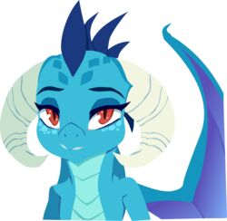  2016 absurd_res alpha_channel anthro blue_body blue_scales buttercup_saiyan dragon female friendship_is_magic hasbro hi_res horn looking_at_viewer membrane_(anatomy) membranous_wings my_little_pony mythological_creature mythological_scalie mythology princess_ember_(mlp) scales scalie simple_background solo transparent_background wings 