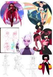  ambiguous_gender amethyst_(steven_universe) cartoon_network garnet_(steven_universe) ground-lion group hi_res humanoid not_furry pearl_(steven_universe) steven_universe wings 