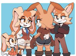  2024 anthro aunt_(lore) aunt_and_niece_(lore) blue_archer_(artist) boots bottomwear bow_tie brown_body brown_eyes brown_fur clothing cream_the_rabbit daughter_(lore) fan_character father_(lore) father_and_child_(lore) father_and_daughter_(lore) female footwear fur gloves group handwear head_tuft hi_res lagomorph legwear leporid male mammal mother_(lore) mother_and_child_(lore) mother_and_daughter_(lore) niece_(lore) pants parent_(lore) parent_and_child_(lore) parent_and_daughter_(lore) rabbit sega shirt shorts sonic_the_hedgehog_(series) tail tan_body tan_fur thigh_highs topwear tuft vanilla_the_rabbit vest 