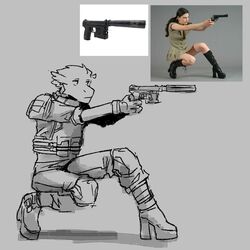  1:1 2024 aiming_gun anthro biped boots clothing dragon fioobsie footwear hi_res high_heeled_boots high_heels male mythological_creature mythological_scalie mythology reference_image scalie slim_anthro slim_male solo tactical_gear 