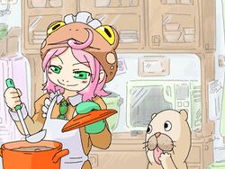  amphibian animated appliance clothing cooking cooking_pot cupboard dr._maid_suki duo female feral frog futaba_channel gamashii-san heat_(temperature) human img_(futaba) inside kitchen_appliance kitchen_utensils ladle living_hat low_res maid_apron maid_headdress maid_uniform male mammal microwave_oven nijiura_maids toad_(frog) tools uniform unknown_artist unknown_species 