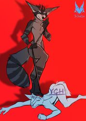  anthro bondage canadien collar degradation dominant dominant_male duo food forced fruit hi_res leash lime male male/male mammal on_ground plant procyonid raccoon rexouium stepped_on submissive submissive_male tired unknown_artist ych_(character) 