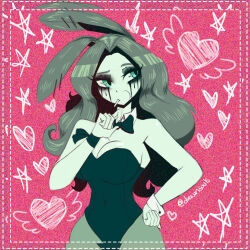  ass big_breasts big_butt breasts clothing cute_pose female female/female gamer_girl good_girl hair human lagomorph larger_female leporid long_hair mammal pinup playboy_bunny playboy_outfit pose rabbit sexy_eyes size_difference solo souls_(soulsdrawing) 