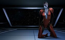  1girls 3d asari mass_effect ranged_weapon_(artist) samara tagme 