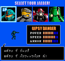  1980s_(style) character_name character_select cherno_alpha choufu_shimin command_input commentary_request crimson_typhoon fake_screenshot gipsy_danger glowing glowing_eyes head jaeger_(pacific_rim) mecha military military_vehicle pacific_rim parody photoshop_(medium) pixel_art punching retro_artstyle robot science_fiction striker_eureka translated video_game 