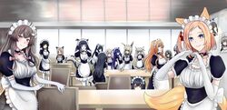  6+girls absurdres acclaim aiyu_yorumi animal_ears apron bell cat_ears cat_girl cat_tail choker collar demon_girl demon_horns fox_ears fox_girl fox_tail hair_ornament hairclip highres himemiya_yuka hirum hoonie_(hoonie_friends) horns idconnect+ ikusen_(acclaim) indie_virtual_youtuber katsu_coco kisaragi_yuzu kitsunekon kusarin long_hair maid maid_apron maid_headdress minamirin miyata_kazumi multiple_girls multiple_tails neck_bell pale_skin rabbit_ears rabbit_girl ruroro sasha_(vtuber) seesora tail virtual_youtuber yuyumi_(vtuber) yuzuki_moon zhoumo 