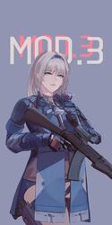  an-94 an-94_(girls&#039;_frontline) an-94_(mod3)_(girls&#039;_frontline) armor assault_rifle bad_id bad_pixiv_id black_gloves blonde_hair blue_background blue_eyes feet_out_of_frame female girls&#039;_frontline gloves gun hairband highres holding holding_gun holding_weapon holstered jacket long_hair long_sleeves looking_at_viewer md5_mismatch open_mouth ponytail resolution_mismatch rifle simple_background solo source_larger standing tactical_clothes useless_(gss44344) weapon 