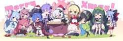  &gt;_&lt; 2others 6+girls :d absurdres ace_(playing_card) ace_of_hearts ahoge antenna_hair bare_shoulders black_hair black_headwear black_jacket black_thighhighs blonde_hair blue_dress blue_eyes blue_hair blue_legwear blue_skirt blue_sleeves bowl box braid brown_dress brown_hair brown_sleeves cake card cevio chibi christmas christmas_cake closed_eyes club_(shape) commentary criss-cross_halter cup cushion detached_sleeves dress eel_hat eighth_note food fruit fur-trimmed_headwear fur_trim gradient_hair green_eyes green_hair green_jacket green_skirt grey_hair gynoid_talk hair_between_eyes hair_ornament hairclip halterneck hat headgear headphones heart highres holding holding_card holding_tray horns ia_(vocaloid) jacket japanese_clothes kimono kizuna_akari kotatsu kotonoha_akane kotonoha_aoi kyoumachi_seika long_hair long_sleeves lying mandarin_orange meika_hime meika_mikoto merry_christmas milkpanda multicolored_hair multiple_girls multiple_others musical_note no_shoes oerba_yun_fang off_shoulder on_stomach open_clothes open_jacket open_mouth otomachi_una otomachi_una_(talkex) pink_hair pink_legwear plate playing_card playing_games pleated_skirt profile purple_dress purple_hair red_eyes red_headwear red_legwear red_skirt ribbon-trimmed_skirt ribbon_trim sailor_collar santa_hat school_uniform serafuku shirt short_hair skirt sleeping sleeveless sleeveless_dress sleeveless_shirt sleeves_past_fingers sleeves_past_wrists smile socks spade_(shape) standing star_(symbol) strawberry streaked_hair sweat table talkex thighhighs touhoku_kiritan touhoku_zunko tray tsurumaki_maki twin_braids twintails under_kotatsu under_the_table very_long_hair vocaloid voiceroid white_hair white_kimono white_legwear white_sailor_collar white_shirt wide_sleeves xd yuzuki_yukari zabuton zzz 