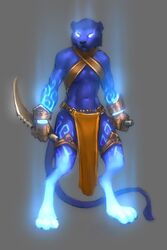  abs anthro armor biped blue_body blue_glow blue_nose bottomwear bracers clothed clothing concept_art digitigrade feet felid feline female glowing glowing_eyes glowing_markings heroes_of_might_and_magic heroes_of_might_and_magic_5 loincloth mammal markings melee_weapon might_and_magic muscular muscular_female navel nival_interactive official_art pantherine rakshasa_(might_and_magic) rakshasa_rani solo standing sword tail tail_tuft toes tuft ubisoft weapon wrap_bra 