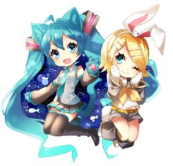  2girls :3 animal_ears animal_hands aqua_eyes aqua_hair aqua_necktie bad_id bad_pixiv_id bare_shoulders black_legwear black_skirt black_sleeves blonde_hair bow cat_ears cat_tail chibi commentary detached_sleeves fish full_body gloves grey_sailor_collar grey_shirt grey_shorts hair_ornament hairbow hairclip hands_on_own_cheeks hands_on_own_face hatsune_miku kagamine_rin leg_warmers legs_up long_hair looking_at_viewer matatabi_dango miniskirt multiple_girls neckerchief necktie night night_sky one_eye_closed open_mouth paw_gloves pleated_skirt rabbit_ears rabbit_paws rabbit_tail sailor_collar school_uniform shirt short_hair short_shorts shorts shoulder_tattoo skirt sky sleeveless sleeveless_shirt smile swept_bangs tail tattoo thighhighs twintails very_long_hair vocaloid white_bow white_shirt yellow_neckerchief zettai_ryouiki 