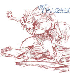  2007 angry canid canine canis capcom claws clothed clothing darkstalkers english_text fur graphite_(artwork) hair jon_talbain male mammal muscular muscular_male mythological_canine mythological_creature mythology open_mouth pencil_(artwork) simple_background solo teeth text tongue traditional_media_(artwork) were werecanid werecanine werewolf white_background wolf zillford 