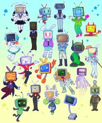  1_antenna 1_eye 2_antennae 2_horns 5_fingers 6_arms :3 alt_(pop&#039;n_music) ambiguous_gender animate_inanimate antennae_(anatomy) anthro armwear asian_clothing bemani black_arms black_body black_boots black_bottomwear black_clothing black_eyes black_footwear black_legs black_necktie black_pants black_shirt black_shoes black_skirt black_suit black_topwear blue_blush blue_bottomwear blue_clothing blue_feet blue_footwear blue_pants blue_shoes blue_skirt blue_teeth blush blush_stickers bodily_fluids boots bottomwear bow_tie brown_inner_ear cane closed_eyes clothed clothing cord_tail crossed_arms crossover crown cybernetics cyborg dandy&#039;s_world darkner deltarune domestic_cat double_v_sign dress drooling east_asian_clothing echo_(vocaloid) edgar_(electric_dreams) elbow_gloves electric_dreams_(1984) electronics eyelashes eyeless featureless_crotch feet felid feline felis female fingers flesh_fang flower fluffy_ears footwear for_a_head gesture gloves green_antennae green_body green_bottomwear green_bow_tie green_clothing green_eyelashes green_eyes green_mouth green_pants green_pupils green_suit green_teeth grey_antennae grey_arms grey_body grey_clothing grey_hands grey_legs grey_suit group hair hand_gesture hand_on_hip hand_on_own_hip hands_behind_back handwear headgear heart_symbol hi_res hifi_god holding_microphone holding_object horn humanoid jacket japanese_clothing japanese_school_uniform just_dance karen_plankton konami lagomorph leporid library_of_ruina little_king&#039;s_story living_computer long_nose looking_aside looking_at_viewer machine magician&#039;s_quest:_mysterious_times male mammal melanie_(regretevator) microphone mischievous_smile multi_arm multi_limb multicolored_teeth navel necktie nemo_(library_of_ruina) neon_j. nickelodeon no_straight_roads oban_star_racers object_head oceanbreakup one_ear_up open_mouth open_smile orange_arms orange_eyes orange_hair orange_legs orange_mouth pants para-dice pink_clothing pink_footwear pink_gloves pink_handwear pink_inner_ear pink_necktie pink_shoes pink_teeth plant pointy_nose pop&#039;n_music prince_robot_iv project_moon pupils purple_clothing purple_jacket purple_topwear rabbit red_body red_bow_tie red_clothing red_flower red_horn red_necktie red_rose red_suit red_tail red_teeth red_topwear regretevator rgb_(tpoh) roblox robot robot_humanoid rom_(u.b._funkeys) rose_(flower) saga_(comic_book) saliva school_uniform screen screen_face screen_head shirt shoes skirt smile socks spade_tail spiral_pupils spongebob_squarepants standing star_symbol suit sweat tail teeth television tengai_makyo tenna_(deltarune) the_property_of_hate toons_(dandys_world) topwear tv-20c tv-kun_(ugo_ugo_ruga) tv_head tv_head_robot tv_man_(tengai_makyou) u.b._funkeys ubisoft ugo_ugo_ruga undertale_(series) uniform v_sign vee_(dandy&#039;s_world) vertical_bar_eyes vocaloid white_armwear white_boots white_bottomwear white_clothing white_dress white_ears white_elbow_gloves white_eyes white_flower white_footwear white_gloves white_handwear white_mouth white_pants white_socks x_eye yellow_antennae yellow_clothing yellow_footwear yellow_necktie yellow_sclera yellow_shoes yellow_teeth 