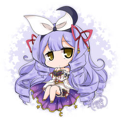  bad_id bad_pixiv_id chibi dated drill_hair female granblue_fantasy hair_ribbon long_hair noai_nioshi phoebe_(granblue_fantasy) purple_hair ribbon signature solo very_long_hair 