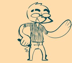  2017 animated anthro clothing dancing eulipotyphlan eyewear frame_by_frame fur glasses happy holding_object low_res male mammal mole_(animal) short_playtime smile solo toto_draw toto_dru_(toto_draw) 