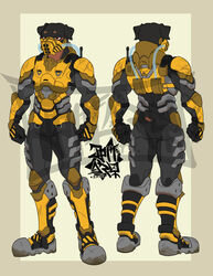  2023 absurd_res anthro armor canid canine canis clothing domestic_dog futuristic hi_res jomaro_(artist) male mammal mastiff model_sheet molosser rottweiler solo spacesuit suit 