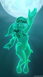  3d_(artwork) 4_toes 5_fingers 9:16 anthro black_sclera breasts cheek_tuft digital_media_(artwork) domibun facial_tuft featureless_breasts feet female fingers floating glowing glowing_body glowing_eyes green_body green_eyes hi_res holly_zanzibar lagomorph leporid mammal medium_breasts moon open_mouth rabbit reaching_out solo source_filmmaker_(artwork) space toes tuft warfare_holly warfare_machine 