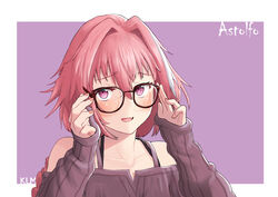  aliasing all_male astolfo blush braids fate/grand_order fate_(series) glasses jtleeklm long_hair male oerba_yun_fang pink_hair ponytail purple purple_eyes signed trap 