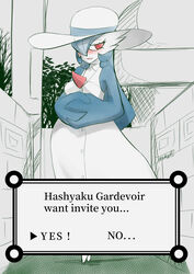  english_text ero-bee fan_character female gardevoir generation_3_pokemon hashyakkusama hi_res nintendo pokemon pokemon_(species) solo text 