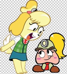  animal_crossing canid canine canis crossover domestic_dog female goomba goombella isabelle_(animal_crossing) mammal mario_bros nintendo paper_mario toy_dog 