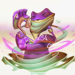  1:1 2021 3_toes 4_fingers adobe_photoshop_(artwork) ambiguous_feral ambiguous_gender amphibian anthro arms_bent bent_legs black_eyes colored digital_drawing_(artwork) digital_media_(artwork) duo english_description eric_(federico_maria_cugliari) eye_contact federico_maria_cugliari feet feral fingers fog frog gold_armlet hi_res holding_another larger_anthro larger_male light lighting looking_at_another magic male male_anthro markings multicolored_body multicolored_skin narrowed_eyes open_mouth open_smile purple_body purple_skin scarf shaded signature simple_background sitting size_difference smaller_ambiguous smaller_feral smile squint tan_body tan_skin toes twitch.tv white_background white_markings white_scarf worm yellow_body yellow_sclera yellow_skin 