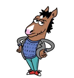  anthro bojack_horseman bojack_horseman_(character) bottomwear cartoon_network clothing denim denim_bottomwear denim_clothing equid equine footwear frenhm hands_on_hips horse jeans looking_at_viewer male mammal netflix pants shoes sneakers solo sweater topwear uncle_grandpa 