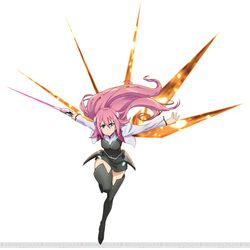  armor bangs belt black_boots black_legwear blazer blue_eyes boots breasts dress faulds female floating_hair full_body gakusen_toshi_asterisk glowing glowing_sword glowing_weapon hair_between_eyes hair_ornament holding holding_weapon jacket julis-alexia_von_riessfeld kawakami_tetsuya long_hair long_sleeves looking_at_viewer neon_trim official_art open_blazer open_clothes open_jacket outstretched_arm purple_hair serious short_dress simple_background small_breasts solo standing sword thigh_boots thighhighs transparent_background turtleneck very_long_hair weapon zettai_ryouiki 