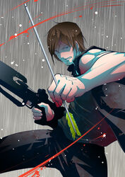  1boy blood brown_hair crossbow daryl_dixon solo the_walking_dead weapon 