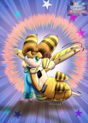  absurd_res anthro arthropod bee dustyerror eyewear female glasses goggles hi_res hymenopteran insects machine robot size_difference smaller_female solo stinger sweater_nerd_(character) toy transformation wide_eyed wind-up_honeybee wind-up_key wind-up_toy wings yu-gi-oh! 