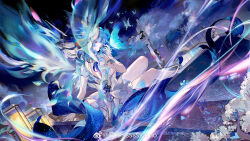  arm_support armlet bare_legs black_flower black_sky blake_bloom_(wuthering_waves) blue_butterfly blue_veil bug butterfly butterfly_wings chinese_commentary colored_eyelashes commentary_request dress female flower from_behind hand_up highres insect_wings jewelry legs outdoors purple_eyes samo_(shichun_samo) shoulder_blades sitting sky sleeveless sleeveless_dress solo the_shorekeeper_(wuthering_waves) two-tone_veil veil weibo_logo weibo_watermark white_dress white_veil wings wuthering_waves 