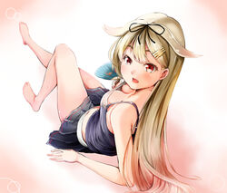  cleavage feet kantai_collection no_bra sezoku yuudachi_(kancolle) 