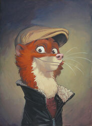  anthro blacksad bust_portrait clothing flat_cap hat headgear headwear juanjo_guarnido least_weasel male mammal mustelid musteline portrait solo true_musteline weasel weekly whiskers 