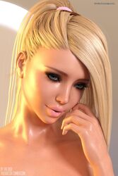  3d 3d_(artwork) blonde_hair blue_eyes eye_contact kayla_carter kayla_mckinnon kissable_lips light_skin looking_at_viewer pose pov pov_eye_contact realistic seductive seductive_eyes seductive_pose tagme tempting the_dude 