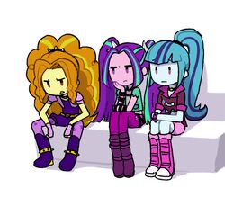  adagio_dazzle_(eg) aria_blaze_(eg) blue_body blue_skin equestria_girls female hair hasbro my_little_pony orange_body orange_hair orange_skin pink_body pink_skin ponytail sonata_dusk_(eg) twintails unknown_artist 