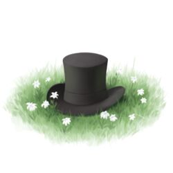  aposine clothes_only commentary english_commentary flower grass hat john_bain no_humans real_life the_cynical_brit top_hat totalbiscuit white_background 