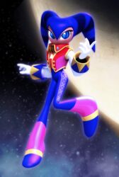  3d_(artwork) ambiguous_gender blue_eyes clothed clothing digital_media_(artwork) gloves handwear hi_res humanoid looking_at_viewer night nightmaren nights_(nights_into_dreams) nights_into_dreams not_furry rafaknight-rk sega solo space spacescape 