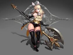  :p animal_ears armor axe bare_shoulders berserker_(tera_online) black_footwear black_gloves black_leotard black_thighhighs blonde_hair blue_eyes boots breastplate commentary_request copyright_name elbow_gloves elin female frilled_thighhighs frills full_body gauntlets gloves highres holding holding_axe holding_weapon huge_weapon korean_commentary leotard long_hair medium_hair rabbit_ears rabbit_tail sleeveless smile solo starcat tail tera_online thick_thighs thighhighs thighs tongue tongue_out weapon 