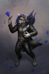  2020 4_toes 5_fingers abs anthro barefoot black_lips black_nose canid canine canis digital_media_(artwork) digitigrade feet fingers hi_res lips male mammal solo toes wolf wolnir 