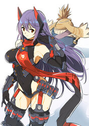  breasts female gloves joints large_breasts leotard long_hair nopon poppi_(xenoblade) poppi_qtpi_(xenoblade) red_eyes robot robot_ears robot_joints scarf tora_(xenoblade_2) xenoblade_chronicles_(series) xenoblade_chronicles_2 yuuuun0218 