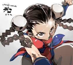  bell black_hair black_pantyhose braid braided_hair_rings china_dress chinese_clothes dress fatal_fury female fighting_stance forehead grey_eyes hair_bell hair_ornament hair_rings jingle_bell lens_flare li_xiangfei pantyhose photoshop_(medium) red_dress shiny_forehead smile solo the_king_of_fighters twin_braids vambraces ysk! 