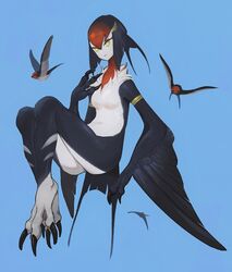  absurd_res ambiguous_gender animal_humanoid avian avian_humanoid bird bird_humanoid breasts featureless_breasts feet female feral group hi_res humanoid imo10yen nude oscine passerine robin_(bird) talon_hands talons toes winged_arms wings 